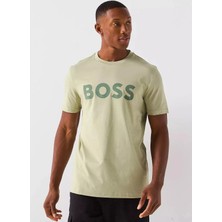 Boss Bisiklet Yaka Açık Haki Erkek T-Shirt Thinking