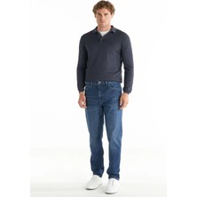 Ted Baker Normal Bel Slim Tapered Paça Tapered Fit Koyu Mavi Erkek Pantolon TBMRDN1020