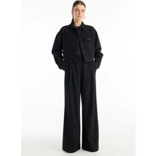 Ted Baker Yüksek Bel Standart Siyah Kadın Pantolon TBWRTR1019