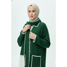 Modanı Seç Kadın Nakış Detaylı Atkılı Yumuşak Ceket - Yeşil