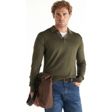 Ted Baker Düz Haki Erkek Polo T-Shirt TBMRKW1095