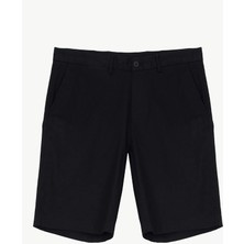 Fabrika Siyah Erkek Slim Fit Diyagonal Bermuda Şort F6SM-SHT 2502