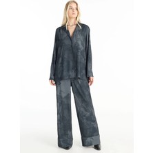Ted Baker Antrasit Kadın Dökümlü Desenli Pantolon TBWRTR1025