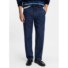 Boss Normal Bel Normal Paça Tapered Fit Lacivert Erkek Denim Pantolon Chino_straight BO_50555850