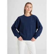 Wrangler Dik Yaka Lacivert Erkek Sweatshırt TW2520532410 Lacivert Sweatshirt