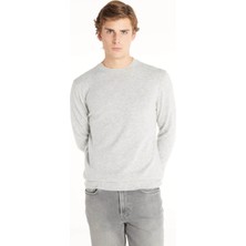 Ted Baker Bisiklet Yaka Standart Düz Açık Gri Erkek Kazak TBMRKW1050