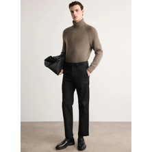 Boss Normal Bel Normal Paça Siyah Erkek Chino Pantolon Chino-Straight-A