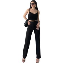 Rory Yüksek Bel  Biyeli Pantolon - Siyah