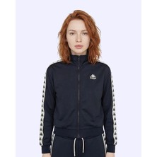 Kappa 222 Banda Alber Full Zip Kadın Siyah Regular Fermuarlı Eşofman Üstü