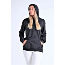 Modanı Seç Siyah Kapüşonlu Kanguru Cepli Şardonlu Sweatshirt