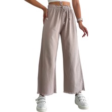 Rory Palazzo Pantolon Paçası Püsküllü -Bej