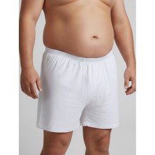 Balkonda Erkek Külot Paçalı Arjantin Beyaz 6'lı Paket %100 Pamuk Battal Beden - Berrak