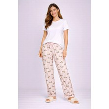 Liyuza Beli Fiyonklu Rahat Kesim Pamuklu Tek Alt Pijama Kadın BYATI012