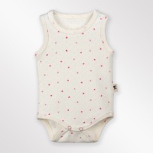 Çıtçıtlı Bebek Zıbın %100 Pamuk Pointel - Pembe Kalp Desenli