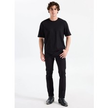 Boss Normal Bel Normal Paça Slim Fit Siyah Erkek Pantolon Delaware