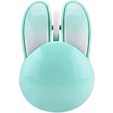 Marsilyan Tavşan Figürlü Kablosuz Mouse Pil Dahil Etiket Hediyeli Mavi