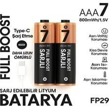 Marsilyan Type-C Şarjlı 800MWH 1.5V Şarj Edilebilir 2’li Aaa Ince Pil - Lityum Iyon Batarya