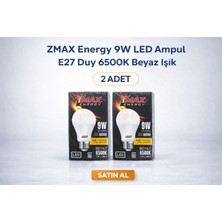 Rory Zmax Energy 9W LED Ampul E27 Duy 6500K Beyaz Işık 720 Lümen 60W Eşdeğer Enerji Tasarruflu 2 Adet