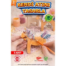 Self Power 5 Adet Eğitici Ahşap Oyuncak Renkli Ipler Dahil El Sanatı Etkinliği