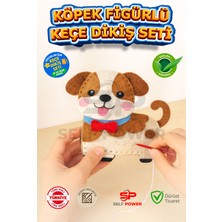Self Power 1 Adet Köpek Fiğürlü Elyaf Doldurmalı Keçe Dikiş Kiti Plastik Iğne Elyaf Ip Dahil