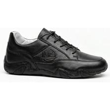 Growish GR0283 Hakiki Deri ÖRÜMCEK Kauçuk Taban Uzun Kullanıma Uygun Siyah Sneaker Ayakkabısı