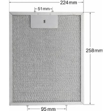 Hgnm E-Trading 258x224 mm Davlumbaz Yağ Filtresi Aspiratör Metal Filtre Üniversal Alüminyum Mutfak Yağ Tutucu Yedek Parça