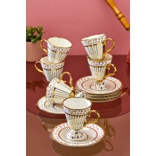 Cooker Nazenin 6 Kişilik 90 ml Porselen Kahve Fincan Takımı CKR3863