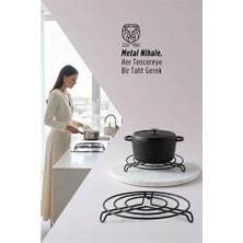 Epilons Mey Ithalat® Juliette Serisi Siyah Metal Nihale - 20 cm Isıya Dayanıklı Lüks Tencere Altlığı