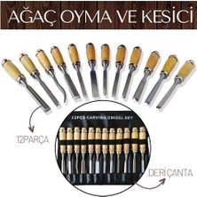 Epilons Mey Ithalat® 12 Parça Çantalı Ağaç Oyma Set