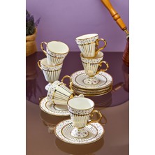 Cooker Nazenin 6 Kişilik 90 ml Porselen Kahve Fincan Takımı CKR3863