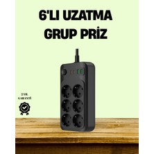 Epilons Mey Ithalat® 2500W Güçlü 6’lı Priz USB Type-C Çıkışlı Termal Korumalı