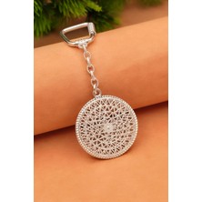 Silvera Telkari 925 Ayar Gümüş Elişi Işlemeli Telkari Gümüş Anahtarlık ST402