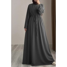 Ande Tesettür Oysho Köprülü Elbise - Antrasit