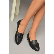 Fox Shoes Y290110009 Siyah Toka Detaylı Günlük Kadın Babet