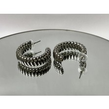 Eredka Sarmal Silver Çelik Küpe