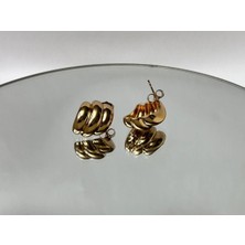 Eredka Istiridye Rose Gold Çelik Küpe