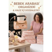 Premium Bebek Arabası Organizer Çanta I 6'lı Set Desenli Bavul Valiz Içi Çok Amaçlı Organizer