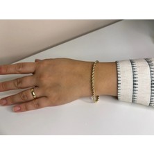 Eredka Burgu Desen Kararmaz Paslanmaz Çelik Bileklik