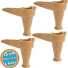 Nzb (4 Adet) Söğüt Renk Plastik Ayarlanabilir Mobilya Kanepe Baza Ünite Ayağı Mobilya Ayak 15 cm