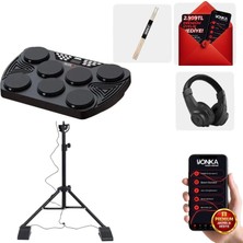 Midex DDX-105ST Profesyonel Standlı Dijital Davul Şarjlı Elektronik Bateri Bluetooth (Davul Stand Kulaklık Baget)