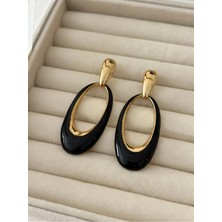 Eredka Vintage Siyah Sallantılı Damla Küpe