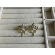 Eredka Zirkon Taşlı Yıldız Küpe