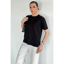 Gülseli Kadın Bisiklet Yaka Basic Tişört P-00020635