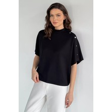 Gülseli Omuz Detaylı Yarasa Kol Bluz P-00020672