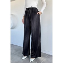 Gülseli Kadın Bel Lastikli Bağcıklı Bol Paça Pantolon P-00020736