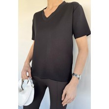 Gülseli Kadın V Yaka Basic Tişört P-00020649