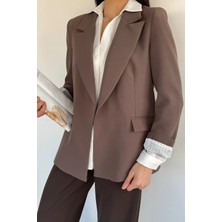 Gülseli Perry Kadın Astarlı Kruvaze Yaka Ceket P-00020693