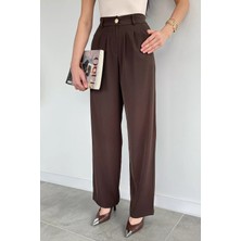 Gülseli Perry Kadın Bel Lastikli Pileli Palazzo Pantolon P-00020719