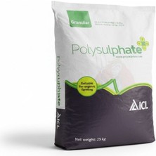Icl Polysulphate Granüler Doğal Gübre 25 kg - 4'ü 1 Arada (Yüksek Kükürt, Potasyum, Magnezyum, Kalsiyum) Organik Tarıma Uygun