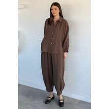 Gülseli Perry Kadın Oversize Gömlek Havuç Pantolon Ikili Takım P-00020706